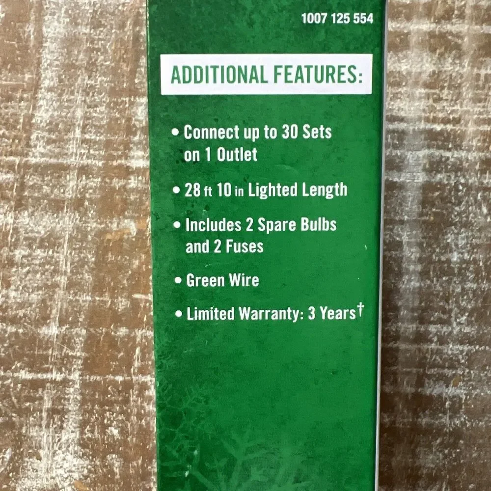 Home Accents Holiday 100ct‎ Warm White LED Mini String Lights w/Green Wire NEW